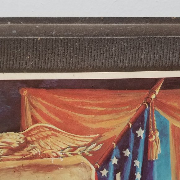 Vintage Set of 2 Patriotic Plymouth 1620 Mayflower Compact Wooden Wall Plaques - Picture 13 of 14